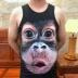 Ác ma nguệch ngoạc khỉ khỉ gorilla mồ hôi vest béo cỡ lớn nam tay ngắn áo thun họa tiết cá tính áo ba lỗ nam cao cấp Lót