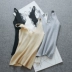 Dệt kim Hàn Quốc Đơn giản Slim Slim Thin Màu tinh khiết Áo yếm hoang dã Áo sơ mi hàng đầu Áo choàng ngực hàng đầu - Ống