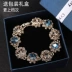 Hàn quốc Siêu Đèn Flash Rhinestone Retro Bracelet Phụ Nữ Thời Trang Pha Lê Tay Trang Sức Quà Tặng Net Vòng Đeo Tay Màu Đỏ Sen Vòng Tay Vòng Tay