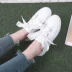 2017 mùa hè ribbon nửa hỗ trợ giày trắng nữ Hàn Quốc phiên bản của hoang dã giản dị giày trắng mà không cần gót một bàn đạp giày vải
