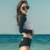 Hàn Quốc mới thư kem chống nắng dài tay cao cổ cao eo đồ bơi nữ bảo thủ chia phẳng góc nóng mùa xuân giảm béo áo tắm