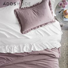 Покрывало для кровати 春秋美式绗缝被棉麻蕾丝夏凉被空调被三件套棉麻荷叶边床盖被子