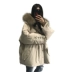 2018 mới chống mùa giải phóng mặt bằng lớn cổ áo lông thú Hàn Quốc phiên bản của xuống áo khoác nữ phần dài dày loose loose pike xuống áo khoác Xuống áo khoác