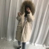 2018 off-mùa giải phóng mặt bằng quá khổ cổ áo lông thú Hàn Quốc xuống áo khoác nữ trên đầu gối đoạn dài lỏng xuống áo khoác dày áo triều
