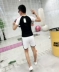 2018 mùa hè người đàn ông mới của mỏng thời trang quần short ngắn tay t-shirt hai mảnh Hàn Quốc thể thao giản dị phù hợp với thủy triều