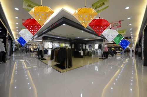 Рождество Три -меры Hollow Diamond Mall Bar Healling Corveration Ball Panned Mid -Autumn Festival National Day Day Scenout