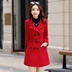 Mùa đông Hàn Quốc phiên bản cộng với bông dày áo len của phụ nữ eo phần dài Nizi quần áo của phụ nữ Nizi áo Hàn Quốc triều áo dạ nữ dáng ngắn Accentuated eo áo