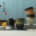 Retro đơn giản nghệ thuật cốc Nhật Bản với nắp muỗng gốm cốc cà phê cốc trà cốc nước cốc cốc mờ - Tách