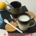 Retro đơn giản nghệ thuật cốc Nhật Bản với nắp muỗng gốm cốc cà phê cốc trà cốc nước cốc cốc mờ - Tách