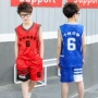 Trai bóng rổ quần áo phù hợp với mùa hè học sinh 10-12 tuổi trẻ em của đội thể thao đồng phục thoáng khí và nhanh chóng làm khô trẻ em áo quần áo bóng rổ nike