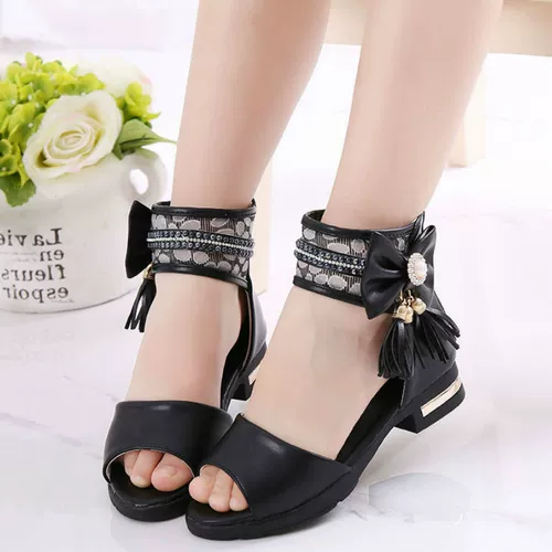 Сандалии, высокая розовая обувь для принцессы, из натуральной кожи, подходит для подростков