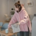 Phiên bản Hàn Quốc của phụ nữ mang thai mùa đông mẫu thời trang 2018 mới thu đông và áo khoác hai dây mùa đông cộng với áo len dài tay nhung thủy triều đầm bầu dự tiệc Áo thai sản