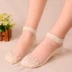 Vớ vớ của phụ nữ mùa xuân và mùa hè cotton dưới vớ chống trượt tinh thể trong suốt vớ vớ thuyền ren mỏng sexy nữ vớ tất nam cao cổ Bít tất nữ