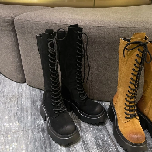 Martens, демисезонные высокие сапоги на платформе, подходит для подростков