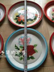 Чашка 老搪瓷茶盘文革花卉老搪瓷盘民俗老物件怀旧收藏农家院摆件装饰