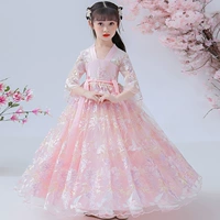 Ханьфу, детское платье, осенний наряд маленькой принцессы, осенняя юбка, детская одежда, в западном стиле, осеннее
