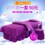 Rắn màu sắc đẹp giường bìa bốn bộ của beauty salon cotton massage trải giường quilt đặc biệt cung cấp vẻ đẹp khăn trải giường ga giường spa đẹp