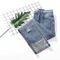 Рекомендуемая иностранная торговля одно летние новые красивые улицы сорванные джинсы, джинсы, девять брюк.