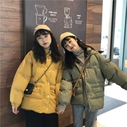 Mùa thu và mùa đông Phụ nữ Hàn Quốc thả lỏng BF gió dài đệm bông dày retro hoang dã dài tay cộng với áo khoác cotton