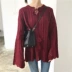 Mùa thu Hàn Quốc ngọt openwork dài tay áo len nữ hoang dã đầu lỏng áo len mỏng áo khoác áo khoác cardigan nữ Áo len