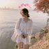 Mùa thu Hàn Quốc phiên bản của ngọt ngào lỏng tính khí cổ tích rắn màu búp bê áo sơ mi trái tim thiết kế máy bong bóng dài tay áo sơ mi các kiểu áo sơ mi sọc nữ đẹp Áo sơ mi dài tay