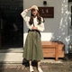 Mùa xuân Hàn Quốc phiên bản của lỏng nhỏ ve áo dài- tay áo phù hợp với + hoang dã cao eo phần dài váy hai mảnh nữ Bộ đồ