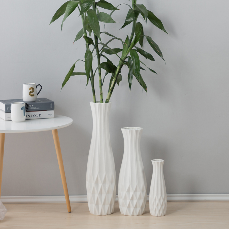 2023 Explosion Transfer Bamboo Vase Flower Insert Rich Bamboo Floor Large Vase Ceramic Vase Simple Modern Water Culture Large Specification drawing