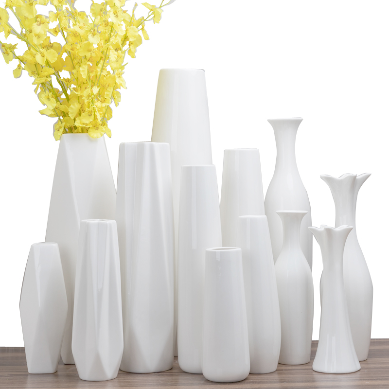 Floor vase placed in a modern minimalist hallway