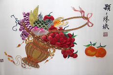 Вышивка Гуандун 定制 广东潮州 纯手工刺绣粤绣广绣潮绣工艺品纪念品 颗珠玑