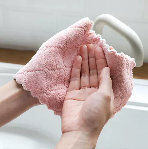 Печатная двойная двойная двойная абсорбционная посудомоечная ткань без масла протирайте полотенце рук и протрите тряпку для полотенец.