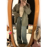 Короткий костюм, демисезонное небольшое шерстяное пальто, коллекция 2023, подходит для подростков, увеличенная толщина