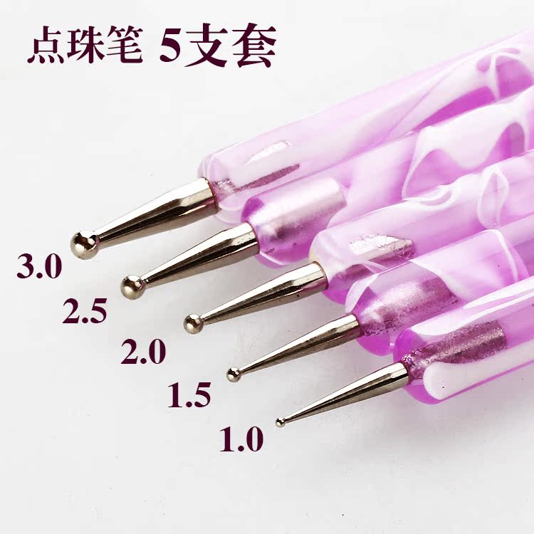 Nail tools nail polish dot flower pen point pen ballpoint pen rhinestone hook flowers wave point pen pen 5 Sets