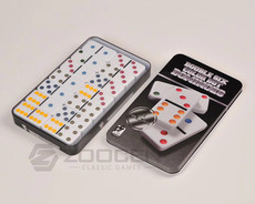 Домино 铁盒白彩 5010多米诺/domino/28张骨牌/积木双6包邮 正品