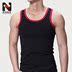 Áo vest nam cotton mùa hè màu tương phản bó sát áo vest Thanh niên nam thể thao co giãn không tay vest sinh viên - Áo vest cotton bộ vest nam cho người trung tuổi Áo vest cotton