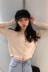 Chic phiên bản Hàn Quốc của chiếc áo len cổ chữ V lười nhẹ nhàng hoang dã nữ 2018 mới ngắn ngắn retro áo len cổ lọ áo len tay phồng Cardigan