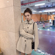Áo khoác len nữ mùa thu và áo khoác mùa đông nữ 2018 phiên bản Hàn Quốc của khí chất đơn ngực dài phần dụng cụ áo choàng thủy triều