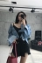 Hàn Quốc phiên bản của ống tay áo lớn thời trang tính khí giản dị hoang dã mỏng giảm béo đoạn ngắn denim áo khoác nữ mùa thu 2018 làn sóng mới Áo khoác ngắn