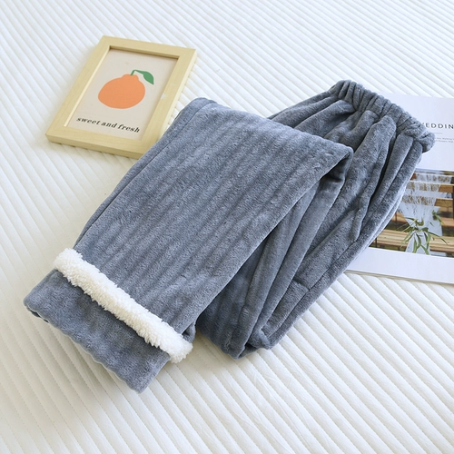 Демисезонные фланелевые коралловые бархатные штаны для отдыха, увеличенная толщина