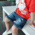 2018 vừa và nhỏ trẻ em thoải mái quần short denim mùa hè mới nam bé phim hoạt hình thời trang dễ thương quần short giản dị quần áo trẻ em nam Quần jean