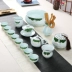 Bộ bàn tay bằng gốm sứ được vẽ bằng gốm sứ nhà sen kung fu bộ hoàn chỉnh bộ màu xanh và trắng sứ trắng chén ấm trà - Trà sứ bình giữ nhiệt pha trà Trà sứ