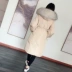 2018 mùa đông quần áo chống mùa giải phóng mặt bằng thời trang mỏng xuống áo khoác dài của phụ nữ dài tay trùm đầu cổ áo lông thú áo Xuống áo khoác