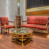 Ý sofa cổ điển gỗ rắn tay chạm khắc sofa vải kết hợp dán tay lá vàng nội thất biệt thự sofa Ghế sô pha