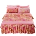 Bông Hàn Quốc phiên bản của giường váy bốn bộ Simmons trượt giường trải giường, tấm bông 1.5 1.8 M giường quilt cover