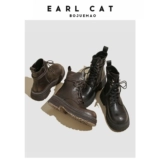 伯爵猫 Martens, демисезонные модные универсальные короткие сапоги в английском стиле, из натуральной кожи, 2023, по фигуре