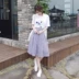 Váy xuân hè mới 2018 cho nữ nhỏ tươi Một chiếc váy chữ Học sinh Hàn Quốc sọc hai mảnh phù hợp trong phần dài - A-Line Váy