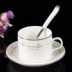 Bộ tách cà phê châu Âu Bộ tách cà phê bằng sứ xương Bộ 3 mảnh sáng tạo cốc cà phê bằng gốm sứ tùy chỉnh logo - Cà phê Cà phê