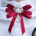 Nam và nữ cổ áo hoa đồng phục trường thắt nơ trường trung học cơ sở học sinh mẫu giáo dịch vụ lớp buộc dây đeo huy hiệu màu đỏ và màu xanh ruy băng - Đồng phục trường học / tùy chỉnh thực hiện