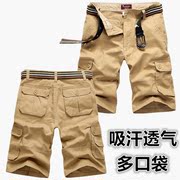 Mùa hè quần short nam cotton năm điểm quần ngoài trời quần âu mỏng phần cắt quần overalls nam đa túi