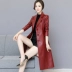 Áo khoác da nữ dài 2018 mới mùa thu đông có kích thước lớn Áo khoác da gió cho nữ phiên bản áo khoác da cừu Hàn Quốc Quần áo da
