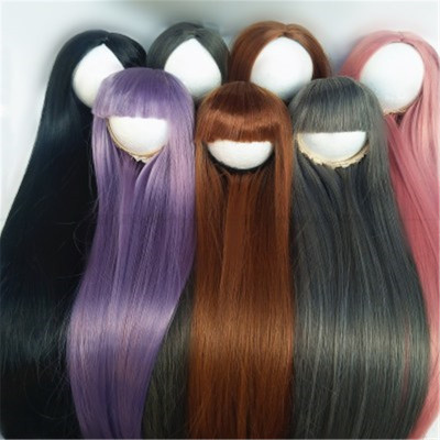taobao agent BJD60 cm doll wigs 3 4 points soft and high -temperature silk, bangs female long roll straight internal buckle can be demolished
